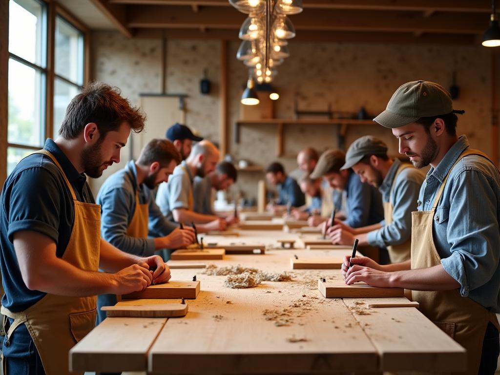 Laboratorio Tessera Home con artigiani al lavoro